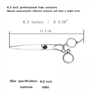 6.3 inch rotary handle Japanese VG10 steel professional barber scissors