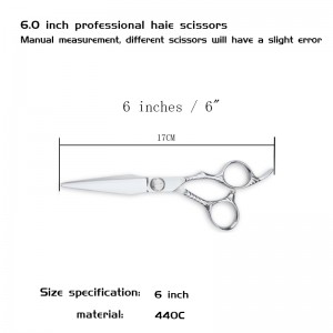 G303 Japan 440C steel 6 inch professional barber scissors