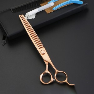 7.5-inch rose gold chunker scissors for pet grooming scissors