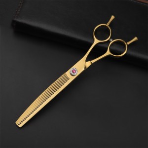 7 “golden thin scissors pet grooming scissors dog scissors