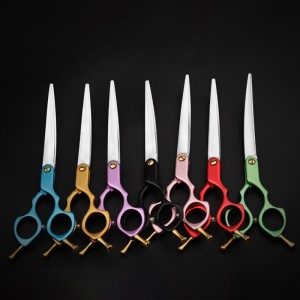 wholesale pet scissors Super Curved blade pet grooming scissors 6 inch dog scissors