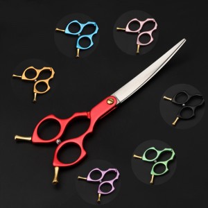 wholesale pet scissors Super Curved blade pet grooming scissors 6 inch dog scissors