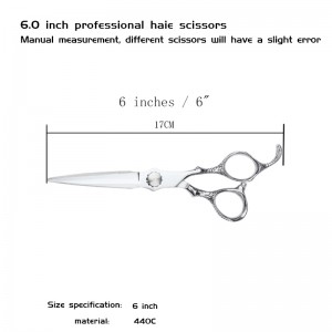 G302 6 inch professional hairdressing flat cut Japan 440C steel