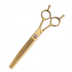 7 “golden thin scissors pet grooming scissors dog scissors