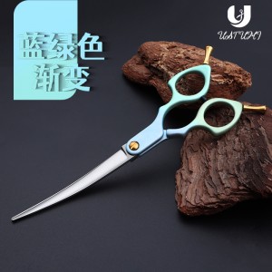 6.5 ” pet grooming small bend cut Japanese 440C steel Available in a variety of colors