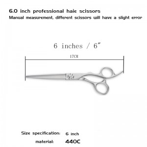 6 “G310 hairdressing scissors for hairdressers Flat cut Japanese 440C steel