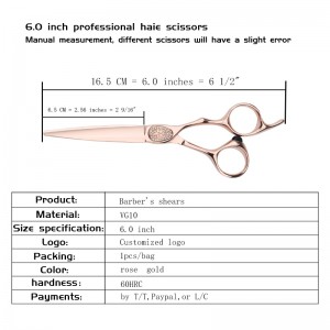 Japan VG10 steel rose gold 6-inch Crockheart shears