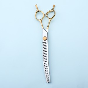 7.5-inch golden handle curved fish bone scissors Japan VG10 steel pet grooming special