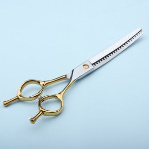 7.5-inch golden handle curved fish bone scissors Japan VG10 steel pet grooming special