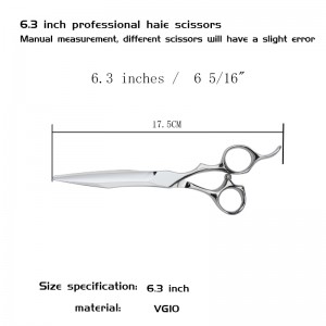 Japanese steel VG10 6.3 inch CNC barber scissors for both wet and dry use